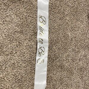 White Bride to Be Sash with Gold Lettering